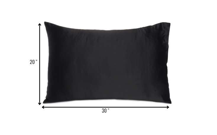 Black Dreamy Set Of 2 Silky Satin Queen Pillowcases - Minihomy