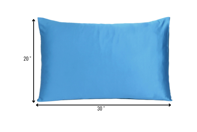 Bright Blue Dreamy Set Of 2 Silky Satin Queen Pillowcases - Minihomy