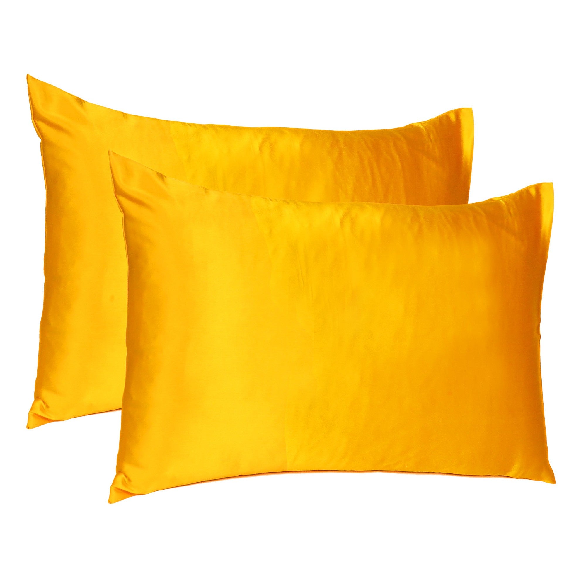 Goldenrod Dreamy Set Of 2 Silky Satin Queen Pillowcases - Minihomy