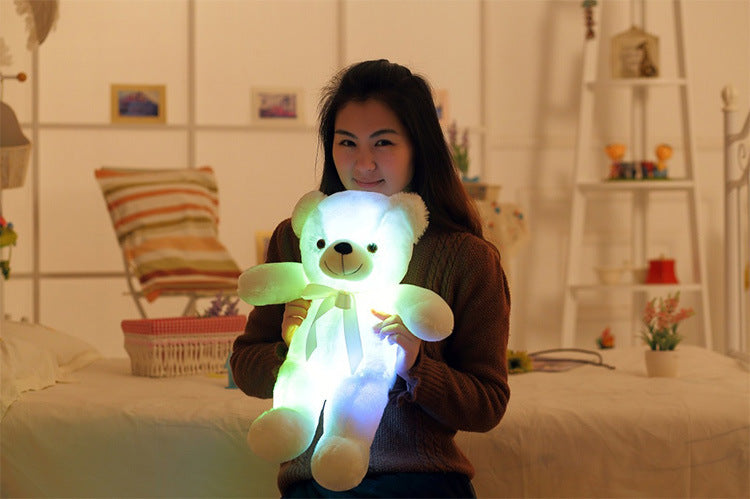 Creative Light Up LED Teddy Bear Stuffed Animals Plush Toy Colorful Glowing Christmas Gift For Kids Pillow - Minihomy