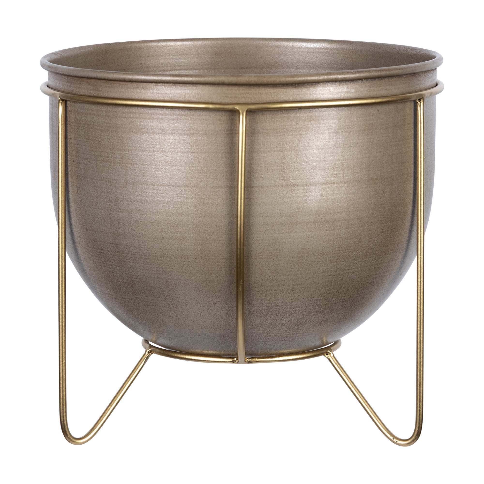 Petite Bronze And Gold Metal Plant Pot - Minihomy