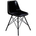 Black Contrast Stitch Leather Dining Chair - Minihomy