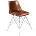 Light Brown Leather Side Chair - Minihomy