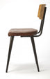 Metal And Wood Leather Dining Chair - Minihomy