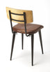 Metal And Wood Leather Dining Chair - Minihomy