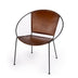 Modern Ring Shape Brown Leather Accent Chair - Minihomy