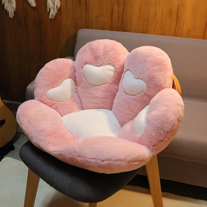 Cute Cat Paw Back Pillows Plush Chair Cushion Animal Child Seat Cushion Sofa Mat Home Sofa Indoor Floor Winter Decor Gift - Minihomy