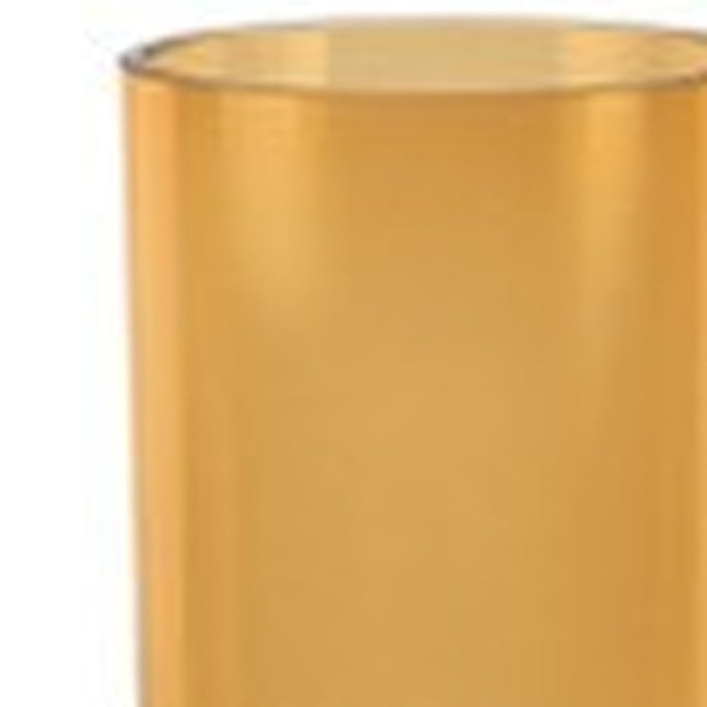 Amber Mouth Blown Bubble Glass Thick Walled Cylinder Vase - Minihomy