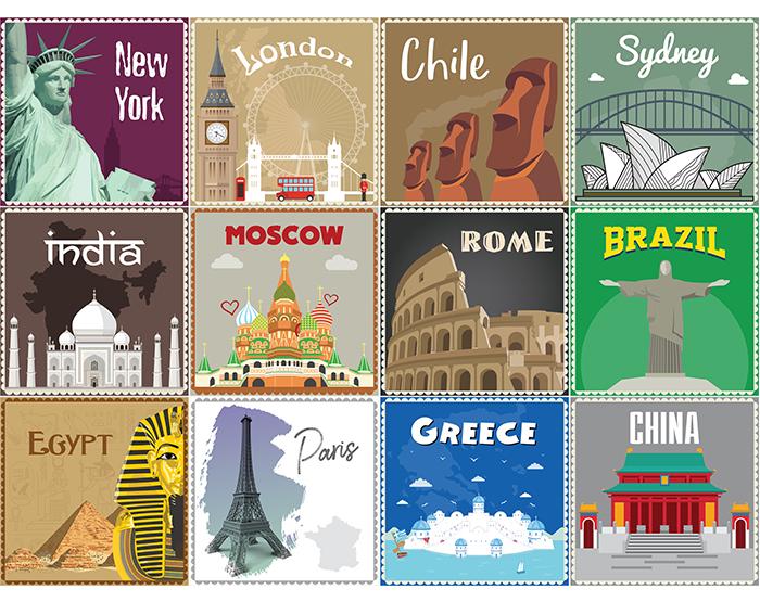 4" X 4" World Traveler Peel And Stick Removable Tiles - Minihomy