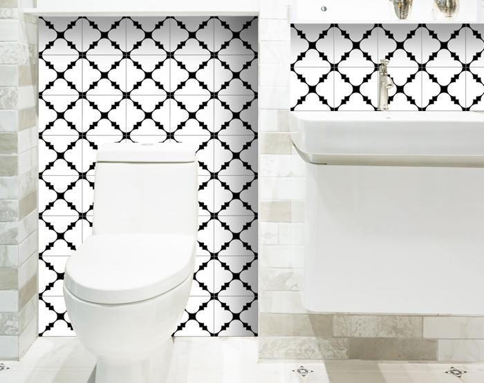 4" X 4" Black And White Tri Peel And Stick Tiles - Minihomy