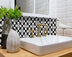 4" X 4" Black And White Coli Peel And Stick Tiles - Minihomy