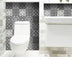 4" X 4" Gray And White Mosaic Peel And Stick Removable Tiles - Minihomy