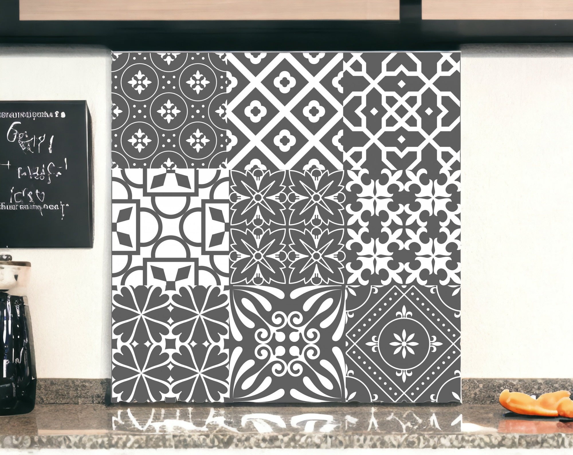 4" X 4" Gray And White Mosaic Peel And Stick Removable Tiles - Minihomy