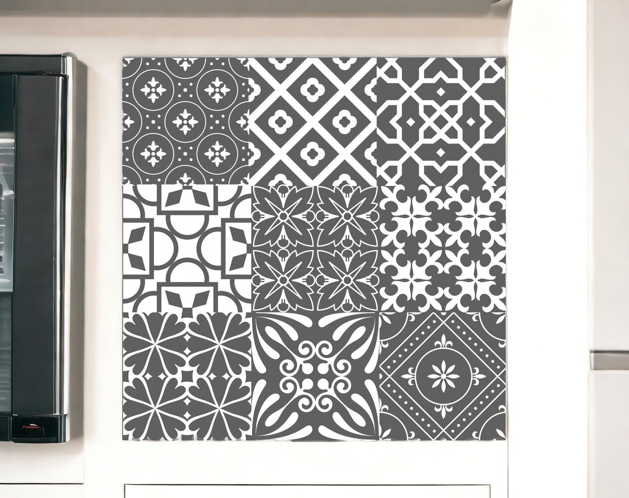 4" X 4" Gray And White Mosaic Peel And Stick Removable Tiles - Minihomy