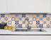 4" X 4" Yellow White And Blues Peel And Stick Removable Tiles - Minihomy