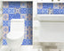 4" X 4" Dark And Light Blue Mosaic Peel And Stick Removable Tiles - Minihomy