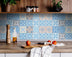 4" X 4" Ocean Blue Mosaic Peel And Stick Removable Tiles - Minihomy