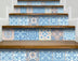 4" X 4" Ocean Blue Mosaic Peel And Stick Removable Tiles - Minihomy