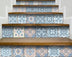 4" X 4" Baby Blue And Peach Mosaic Peel And Stick Removable Tiles - Minihomy