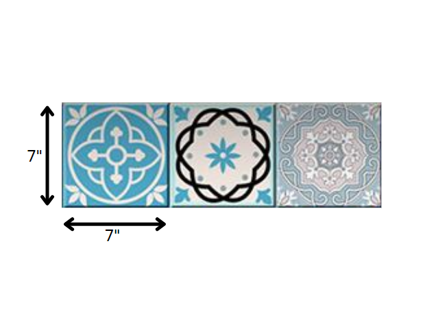 5" X 5" Sky Blue Mosaic Peel And Stick Removable Tiles - Minihomy