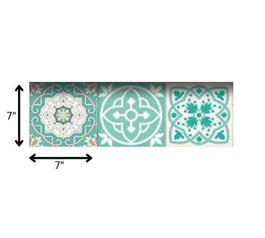 7" X 7" Aquamarine Mosaic Peel And Stick Removable Tiles - Minihomy