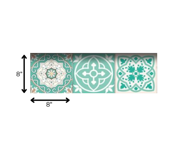 7" X 7" Aquamarine Mosaic Peel And Stick Removable Tiles - Minihomy