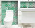 4" X 4" Green And White Mosaic Peel And Stick Removable Tiles - Minihomy