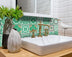 4" X 4" Green And White Mosaic Peel And Stick Removable Tiles - Minihomy