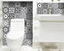 6" X 6" Shades Of Black Mosaic Peel And Stick Removable Tiles - Minihomy