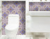 4" X 4" Vintage Purple And Taupe Mosaic Peel And Stick Removable Tiles - Minihomy