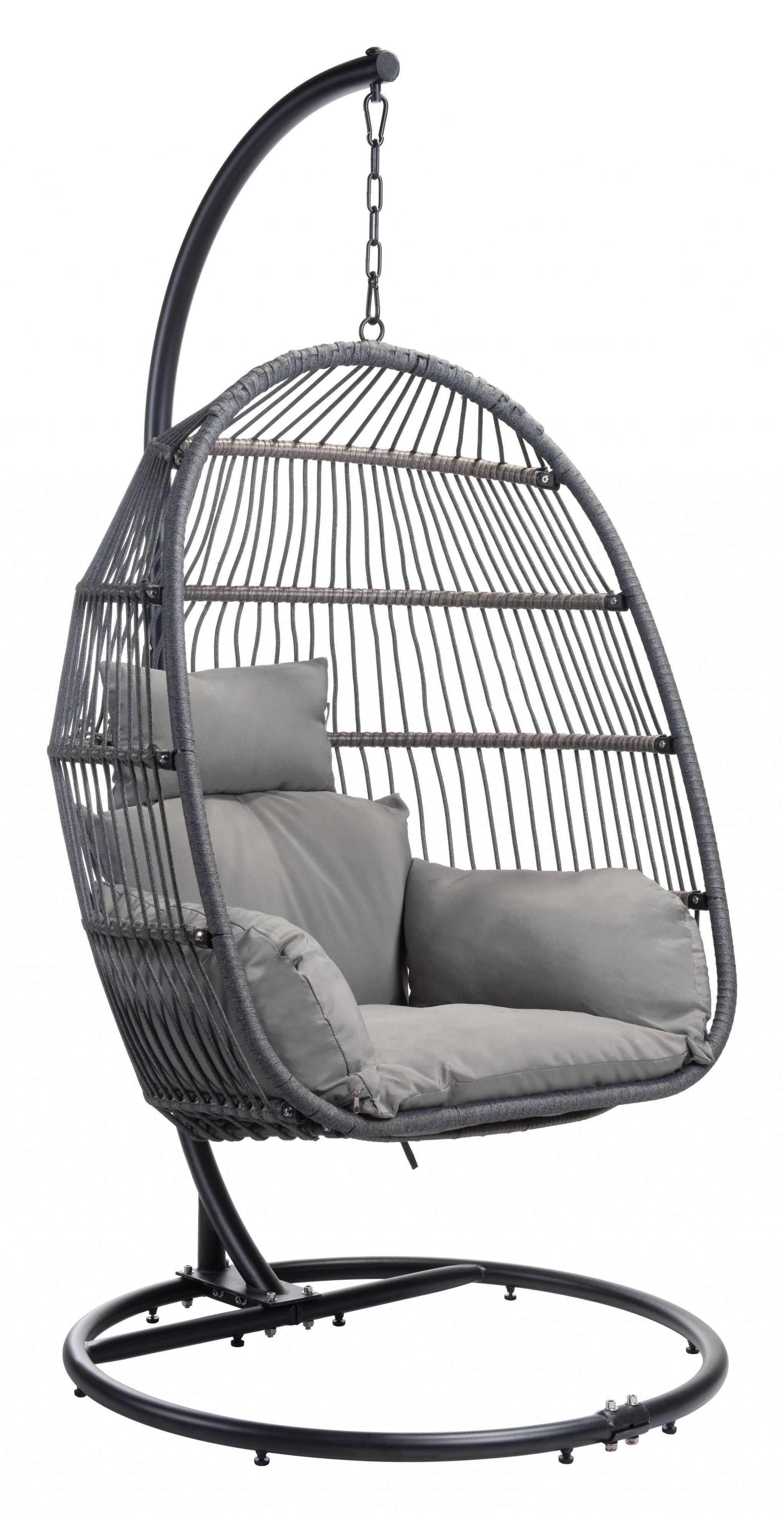 Basket Weave Gray Hanging Chair - Minihomy