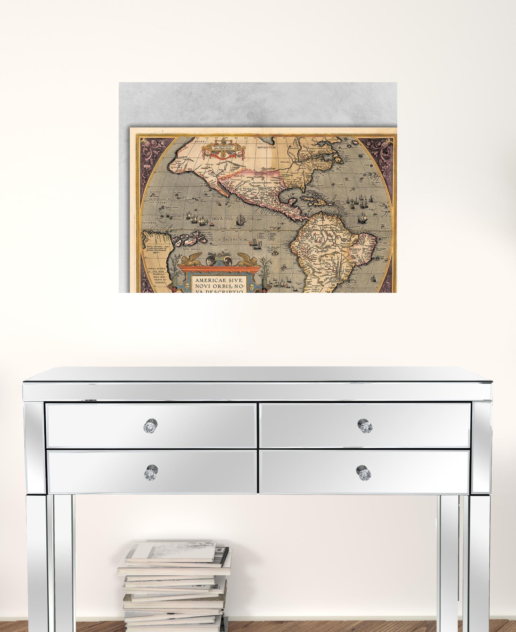 24" X 32" Vintage 1598 Map Of The Americas Wall Art - Minihomy