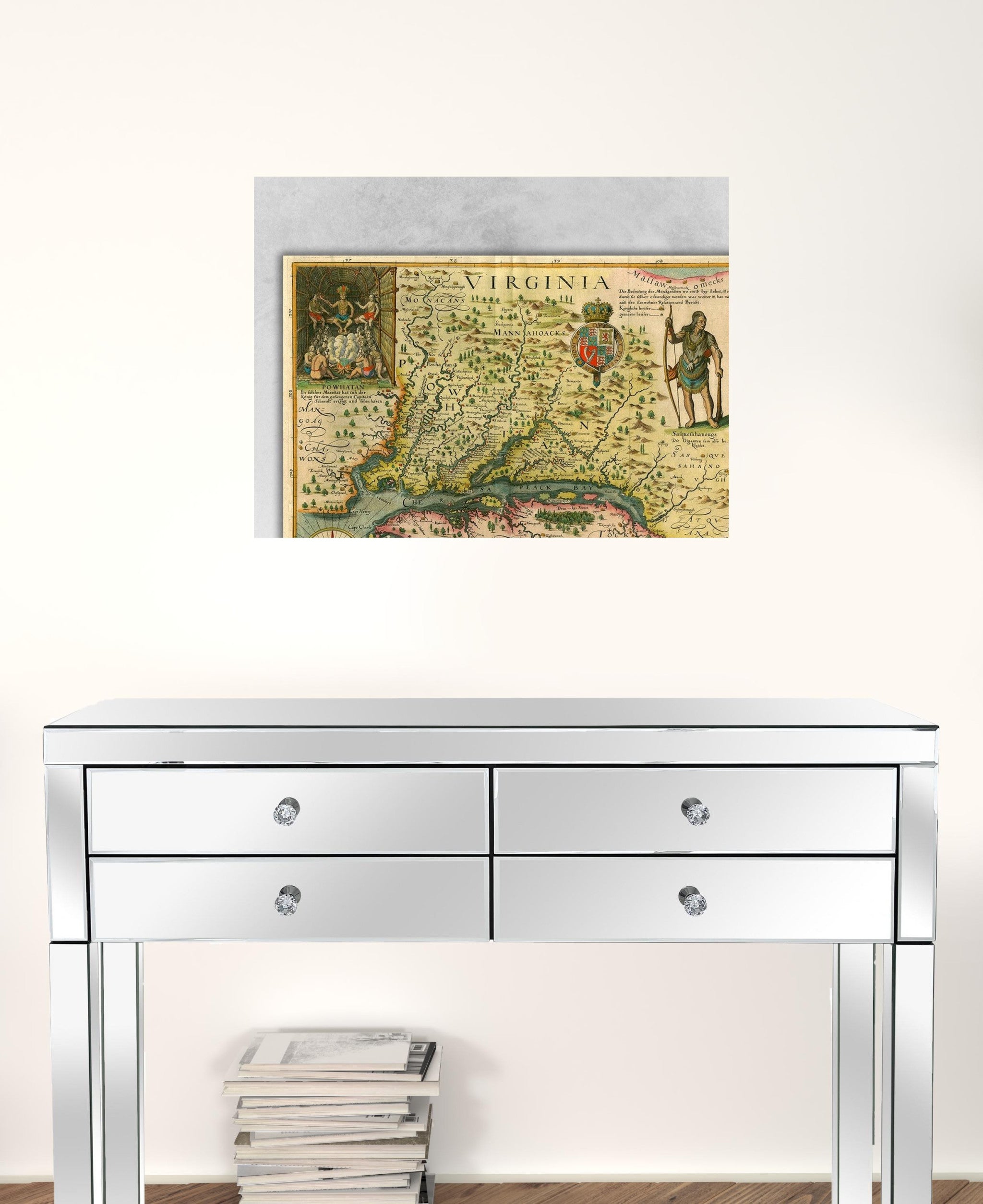 24" X 32" Map Of Virginia C1627 Vintage  Poster Wall Art - Minihomy