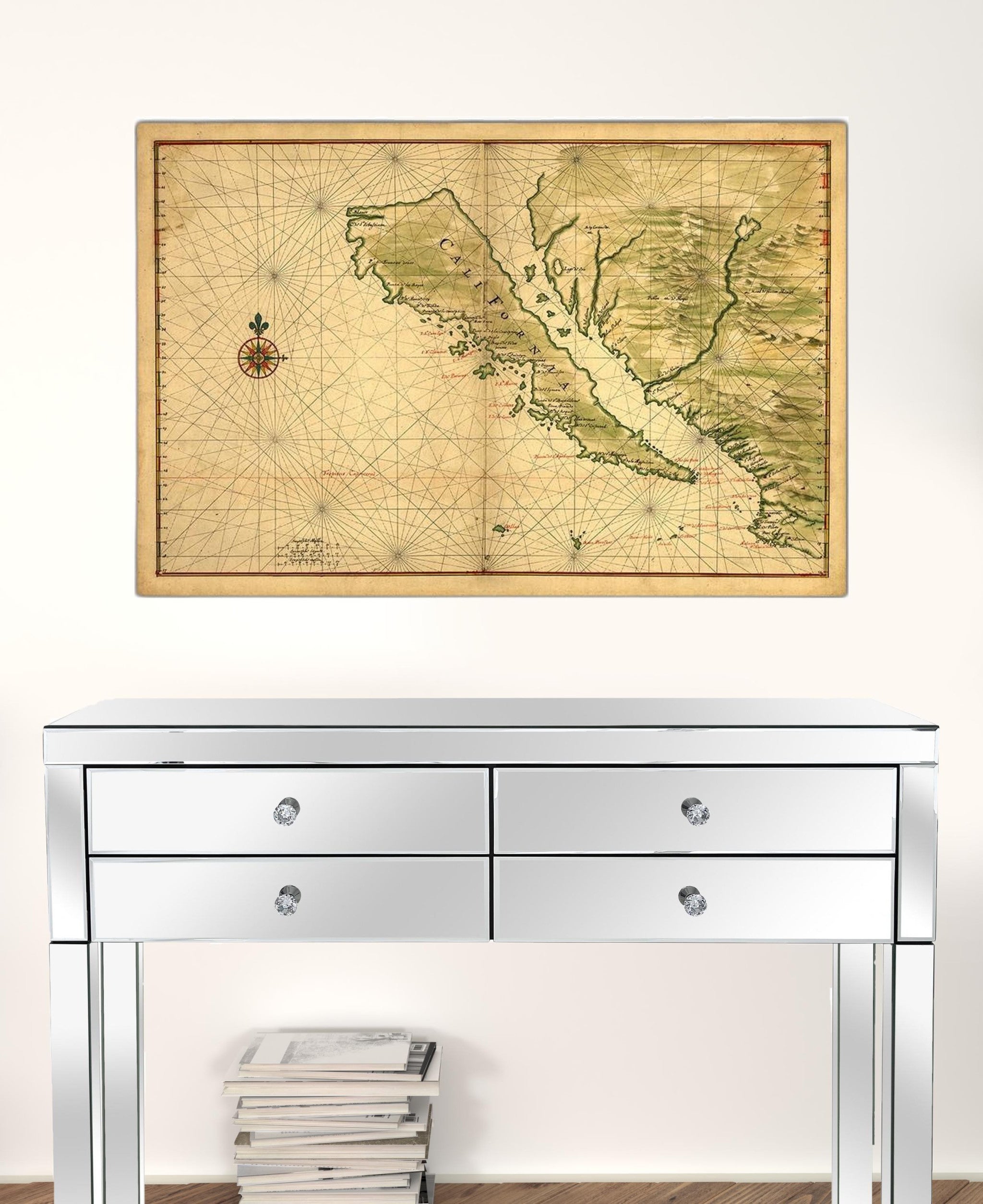 24" X 36" California As An Island C1650 Vintage Map Wall Art - Minihomy