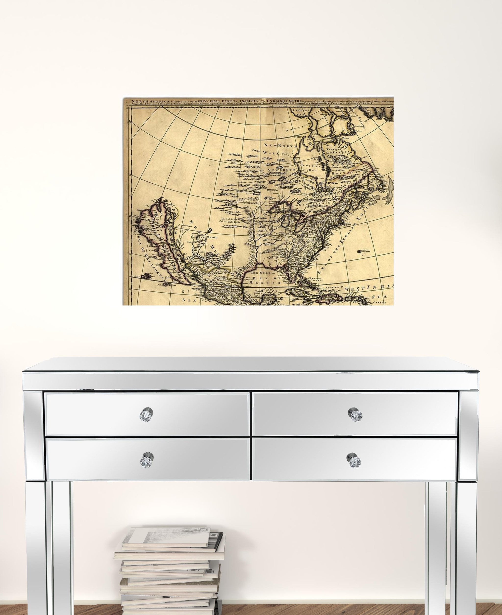 24" X 28" Map Of North America C1685 Vintage  Poster Wall Art - Minihomy