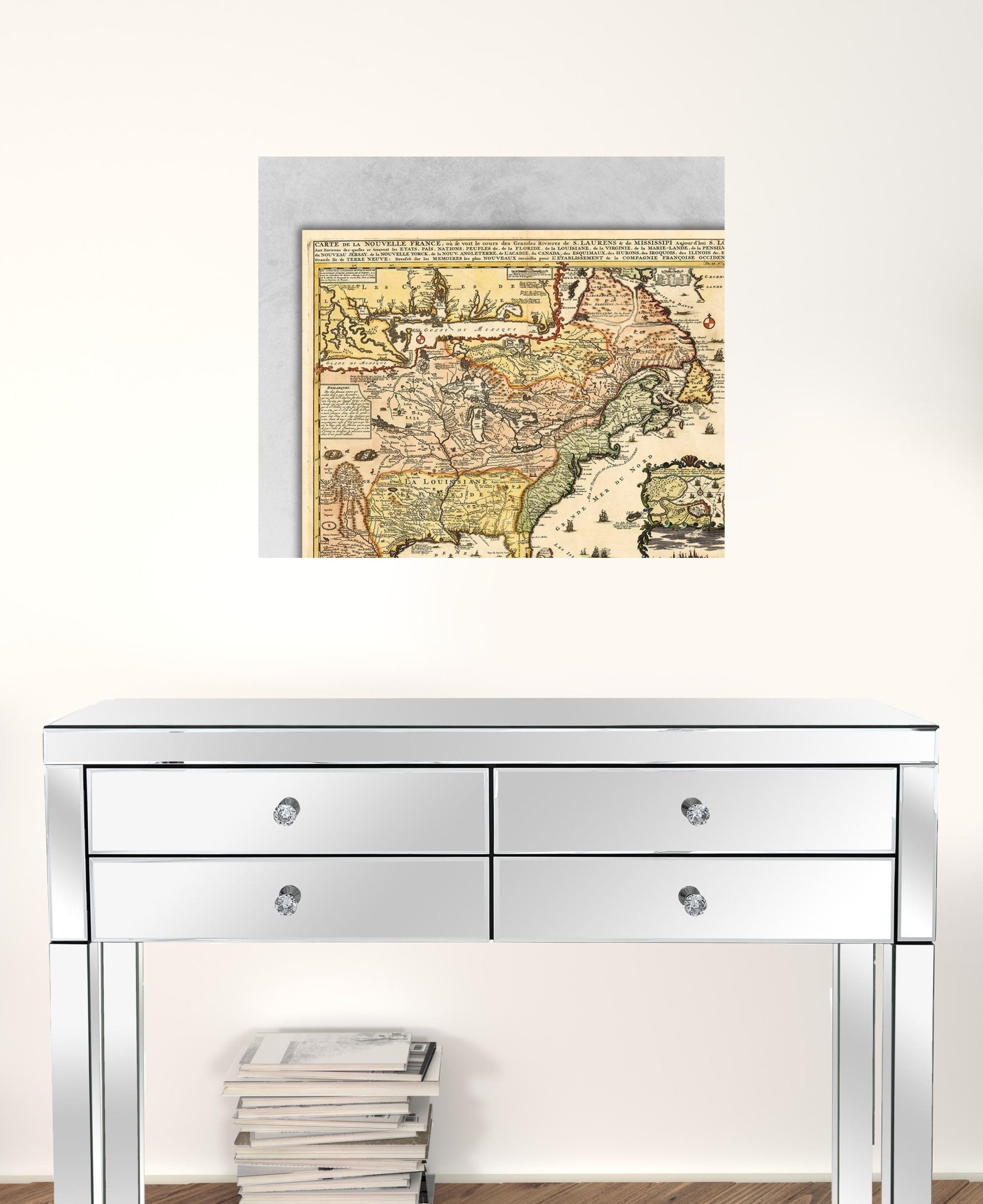 24" X 28" Vintage 1718 Map Of New France - Minihomy