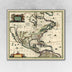 24" X 28" Vintage 1652 Map Of Early North America Wall Art - Minihomy