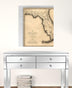 24" X 28" C1823 Early Map Of Florida  Vintage  Poster Wall Art - Minihomy