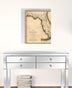 24" X 28" C1823 Early Map Of Florida  Vintage  Poster Wall Art - Minihomy