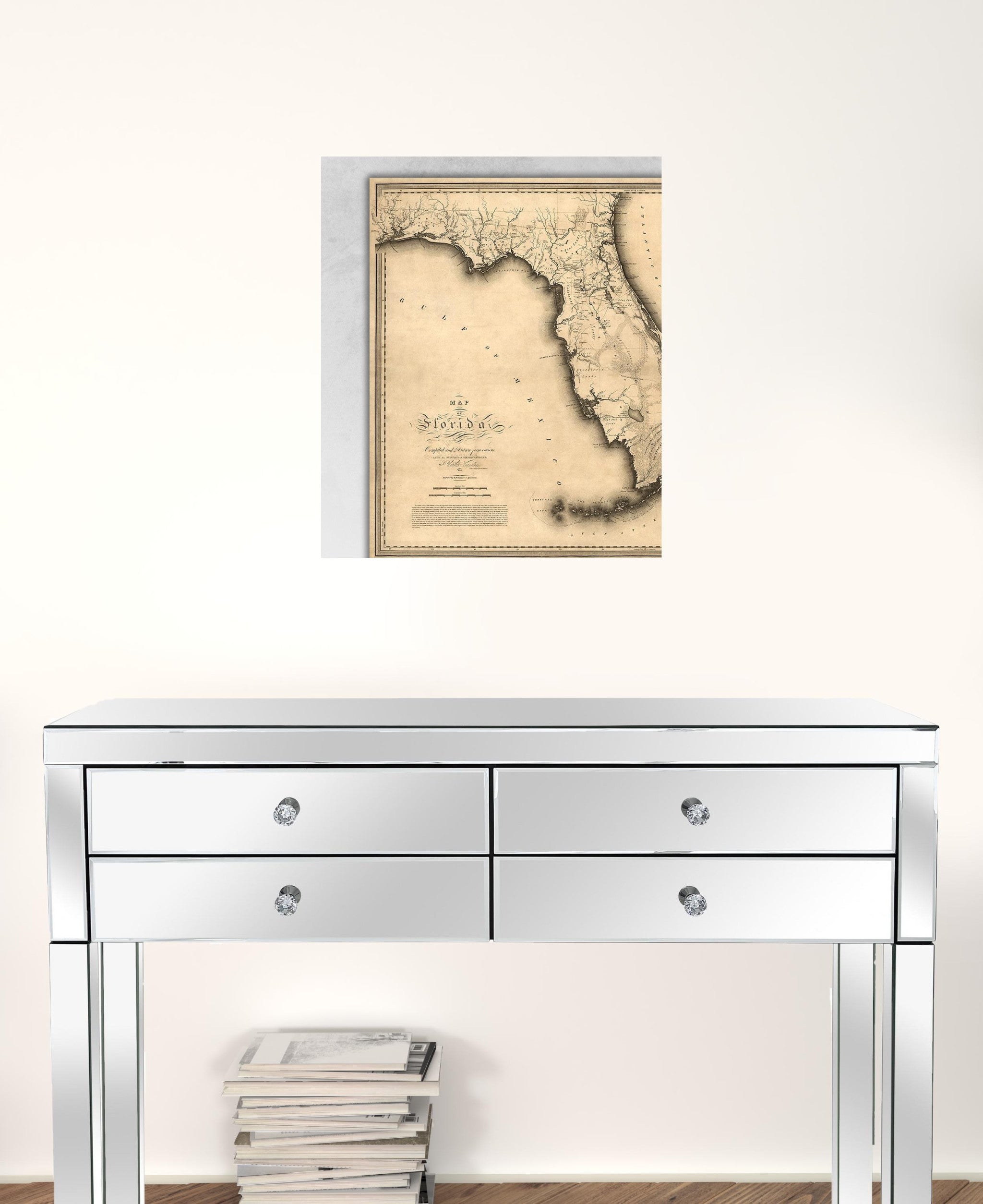 24" X 28" C1823 Early Map Of Florida  Vintage  Poster Wall Art - Minihomy