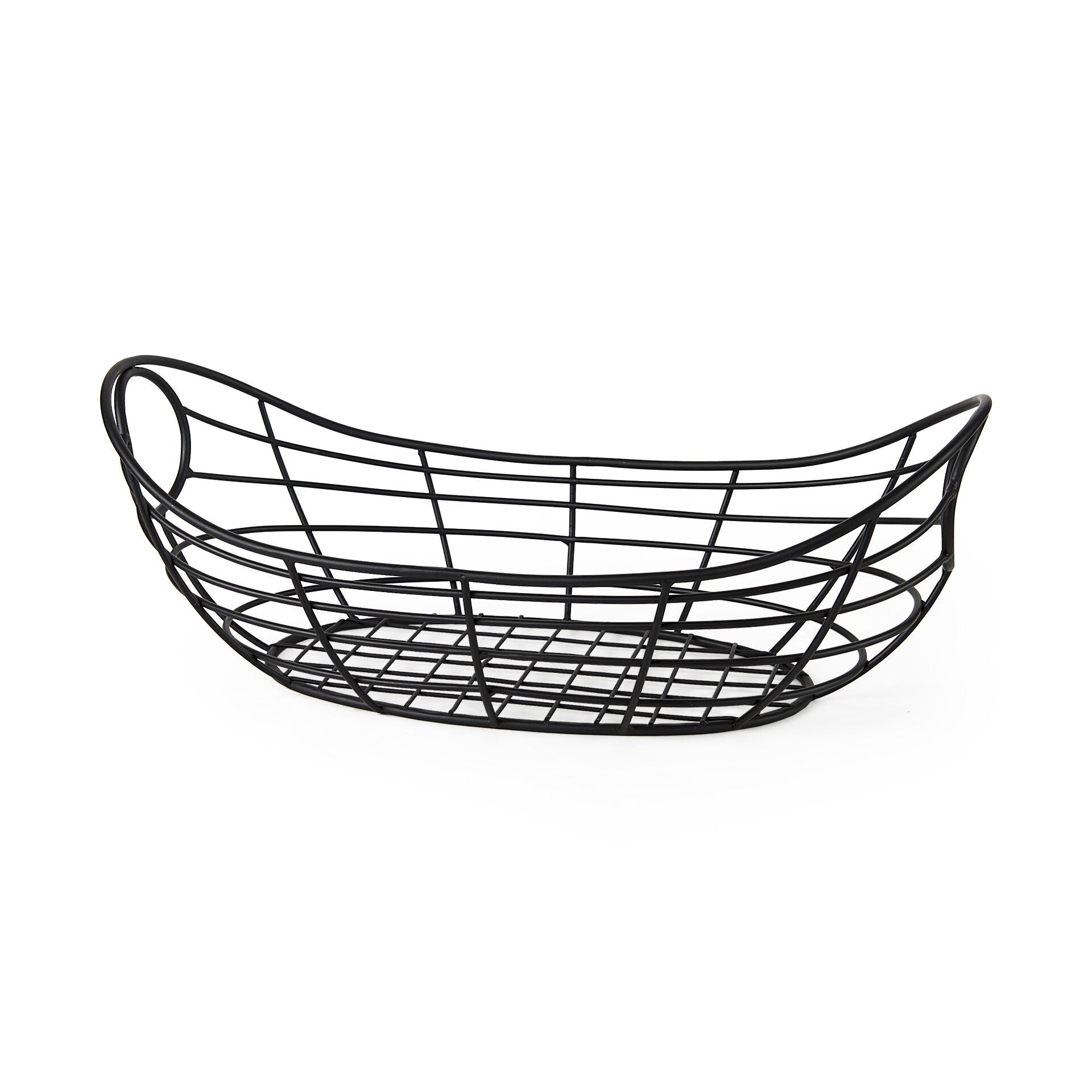 Black Metal Boat Shaped Basket - Minihomy