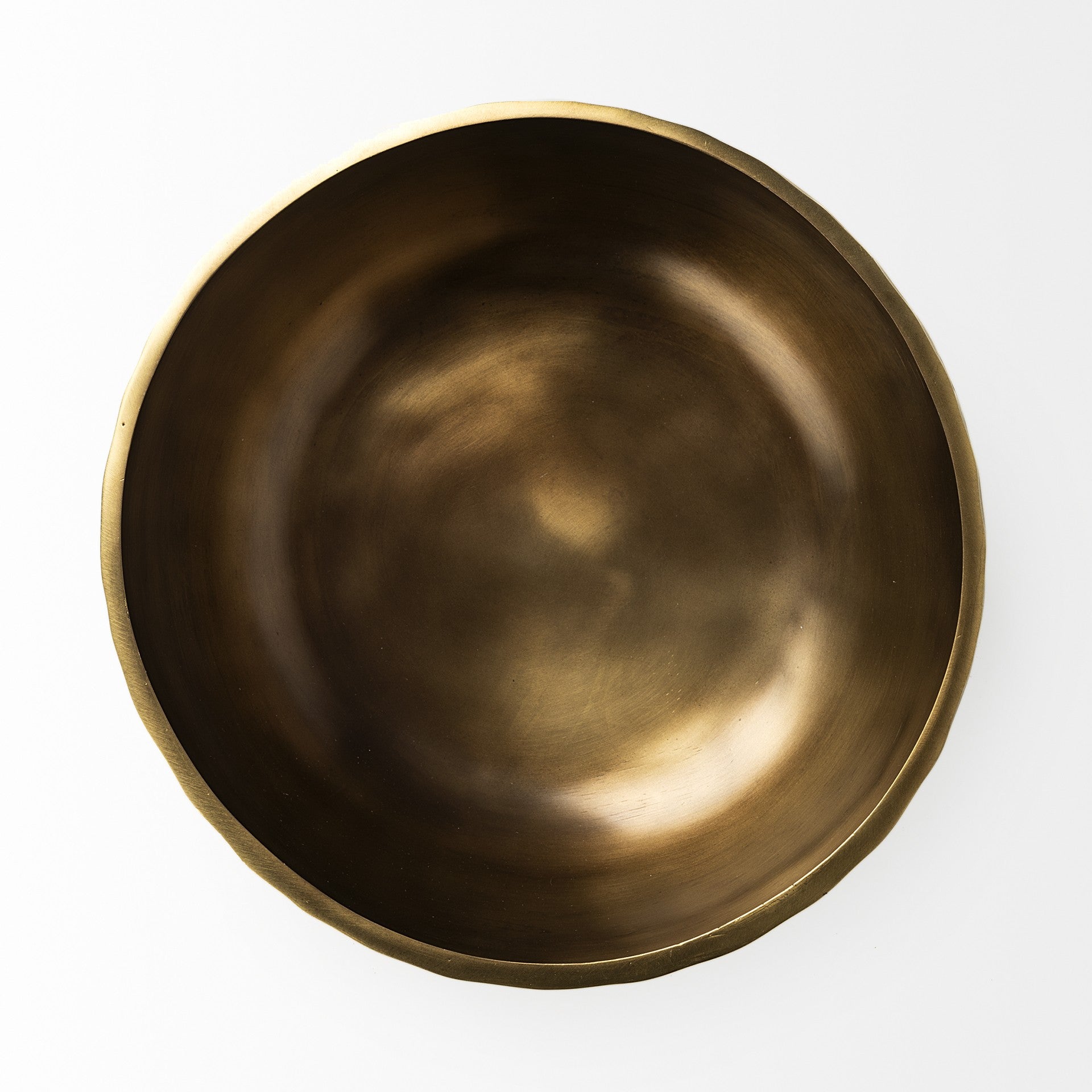 Antiqued Gold Hammered Artisan Low Bowl - Minihomy