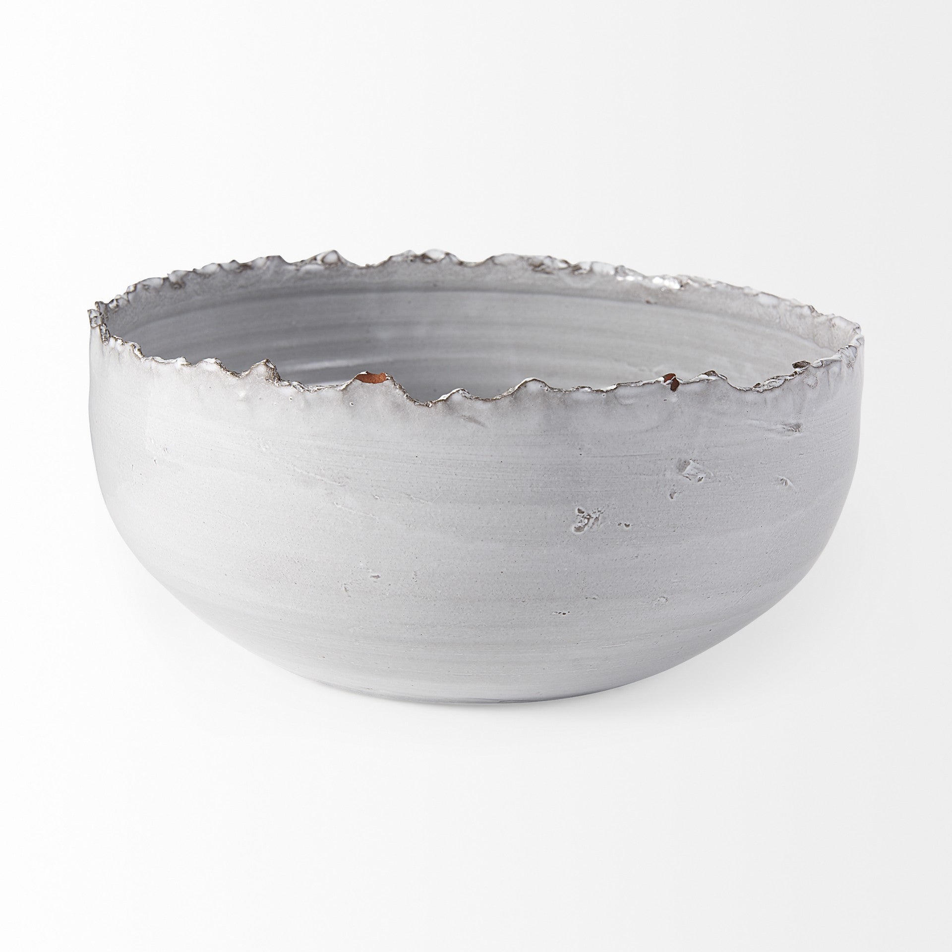 Artisan Gray White Ceramic Centerpiece Bowl - Minihomy