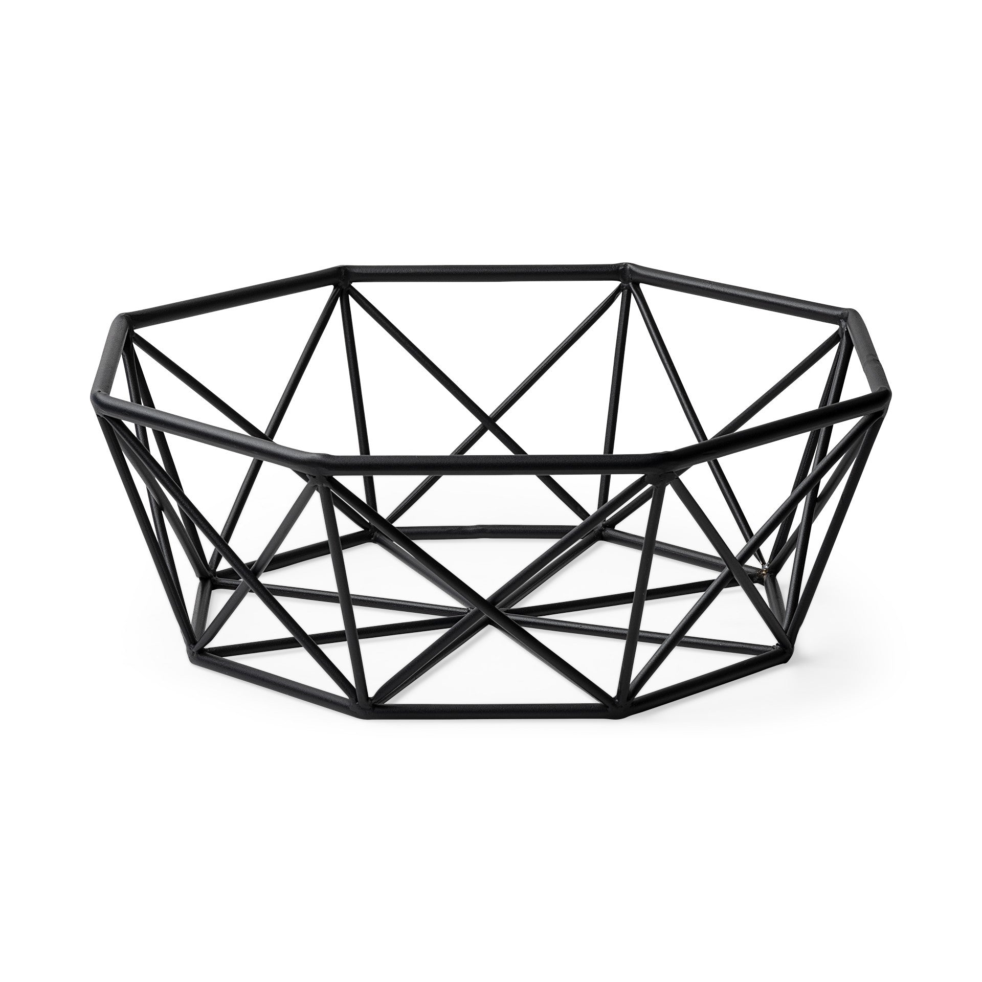 Black Geometric Metal Centerpiec Bowl - Minihomy