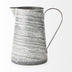 11" Metal Gray and White Cylinder Jug Vase - Minihomy