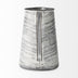 11" Metal Gray and White Cylinder Jug Vase - Minihomy