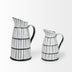 10" White And Black Artisan Glaze Ceramic Pitcher - Minihomy