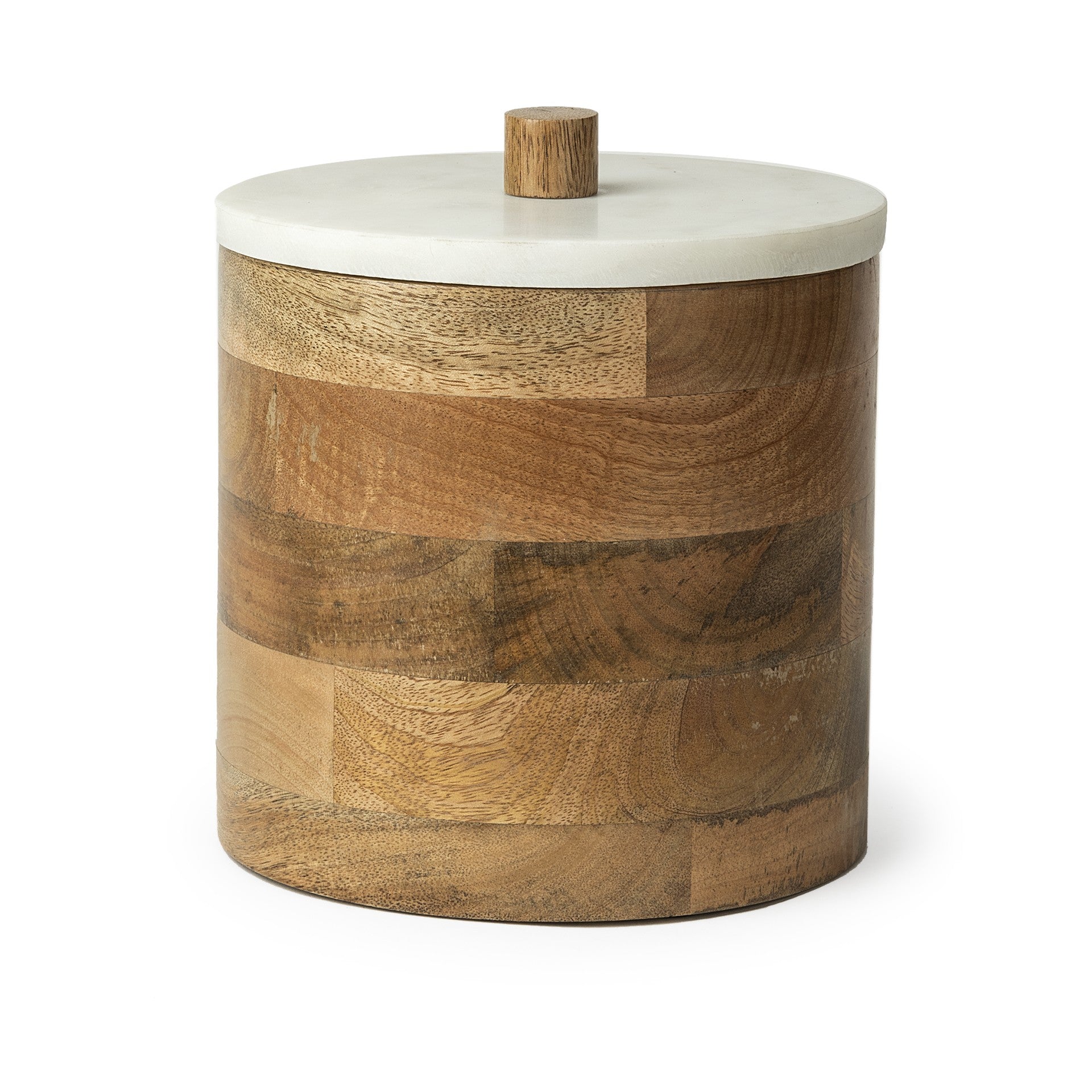 Brown Wooden Round Storage Box - Minihomy