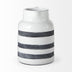 9" Rustic White And Blue Stripe Ceramic Jug - Minihomy