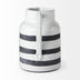 9" Rustic White And Blue Stripe Ceramic Jug - Minihomy